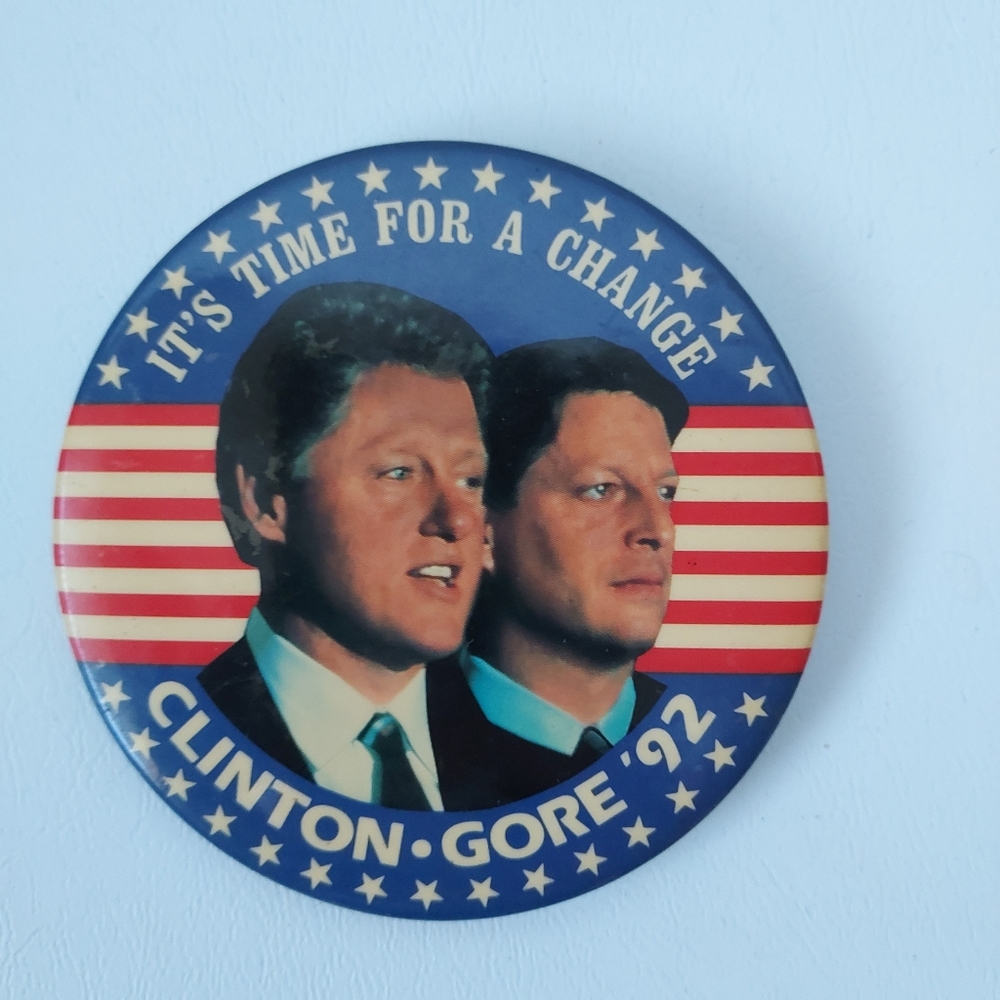 Clinton Gore 92 Pin - Presidential Poltics